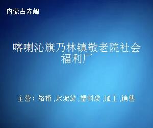 喀喇沁旗乃林镇敬老院社会福利厂